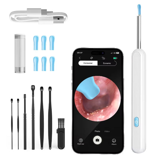 Visual Ear Cleaner with Camera HD Ear Stick Otoscope USB Charging Endoscope Wax Removal Tool Earpick Mini Camera Health Care Set