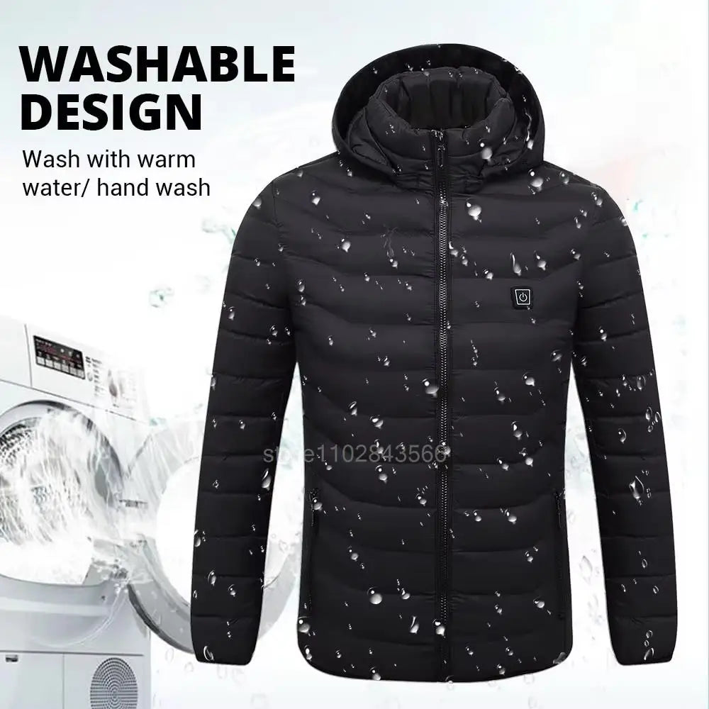 Men Heated Jacket USB Electric Heated Coat Hunting Hiking Camping Outdoor Skiing Heating Jacket Camping Heated Clothing