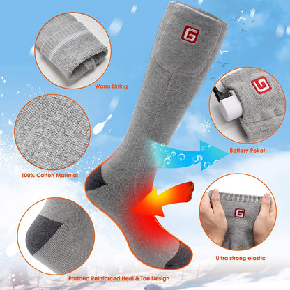 Rechargeable Heating Socks, Battery Operated, Socks for Women and Men